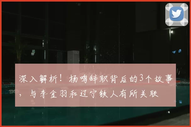 深入解析!杨鸣辞职背后的3个故事,与李金羽和辽宁铁人有所关联